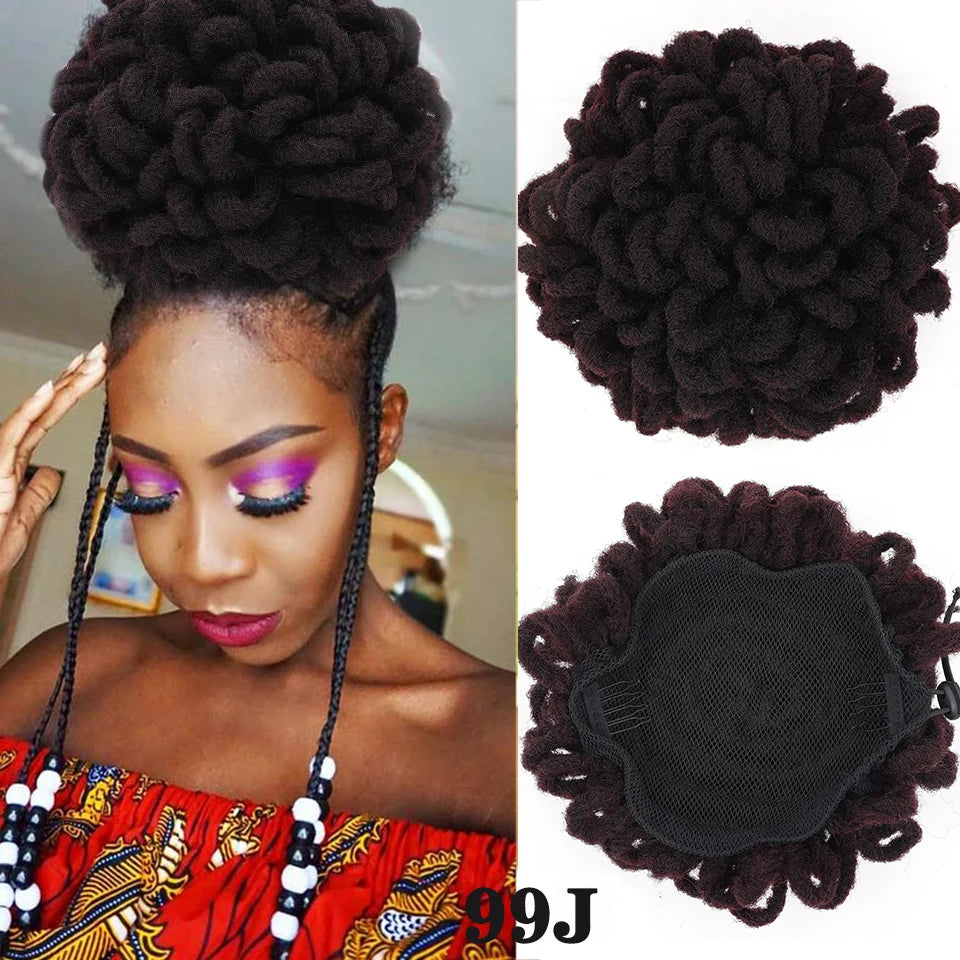 LUPU-Chignon synthétique afro bouffant, dreadlock, chignon de proximité, wstring, queue de cheval, faux locs, clip en queue de cheval, postiches pour femmes noires