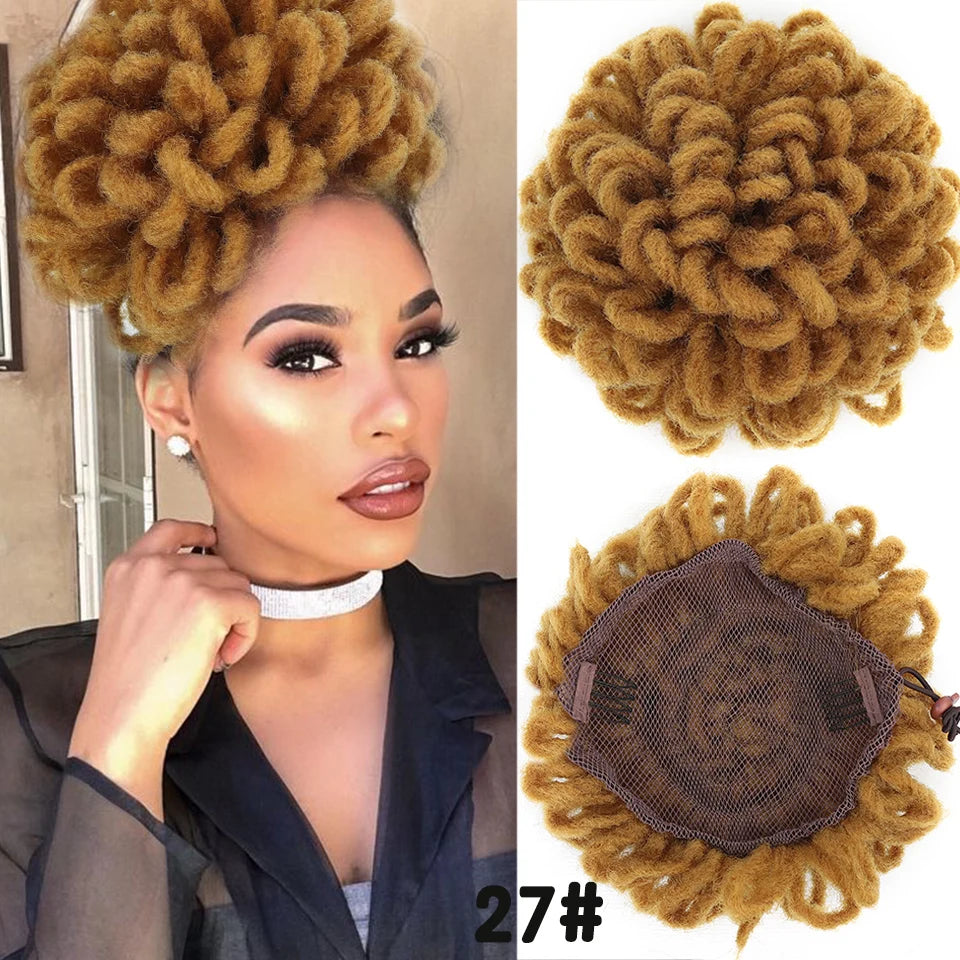 LUPU-Chignon synthétique afro bouffant, dreadlock, chignon de proximité, wstring, queue de cheval, faux locs, clip en queue de cheval, postiches pour femmes noires