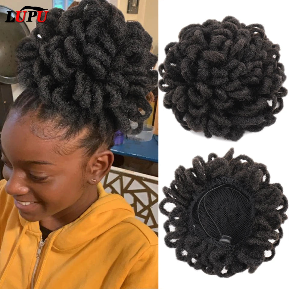 LUPU-Chignon synthétique afro bouffant, dreadlock, chignon de proximité, wstring, queue de cheval, faux locs, clip en queue de cheval, postiches pour femmes noires