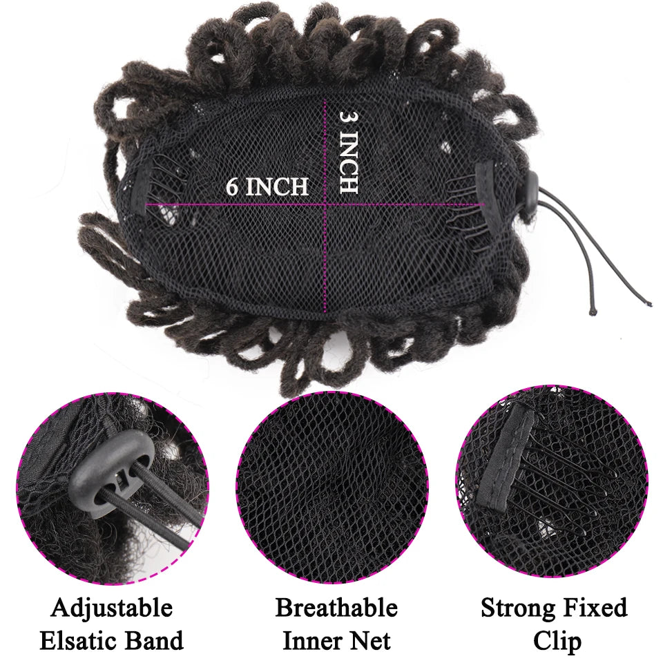 LUPU-Chignon synthétique afro bouffant, dreadlock, chignon de proximité, wstring, queue de cheval, faux locs, clip en queue de cheval, postiches pour femmes noires