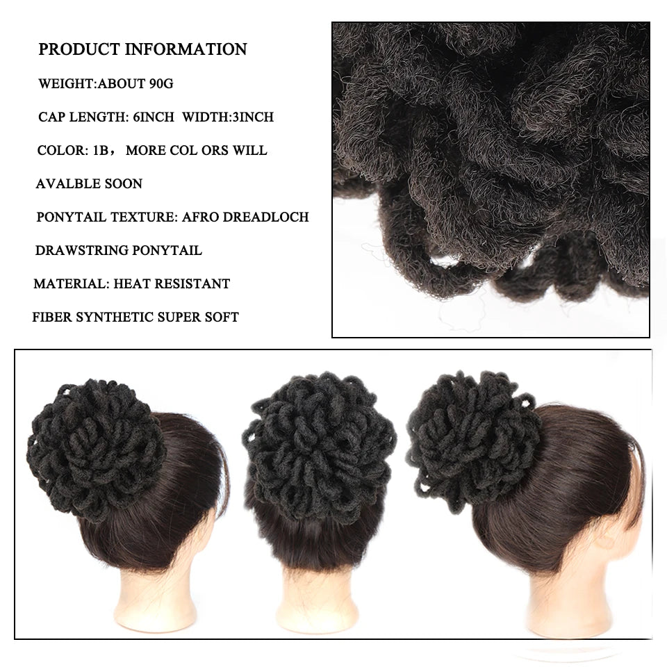 LUPU-Chignon synthétique afro bouffant, dreadlock, chignon de proximité, wstring, queue de cheval, faux locs, clip en queue de cheval, postiches pour femmes noires