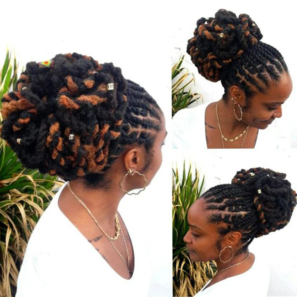 LUPU-Chignon synthétique afro bouffant, dreadlock, chignon de proximité, wstring, queue de cheval, faux locs, clip en queue de cheval, postiches pour femmes noires