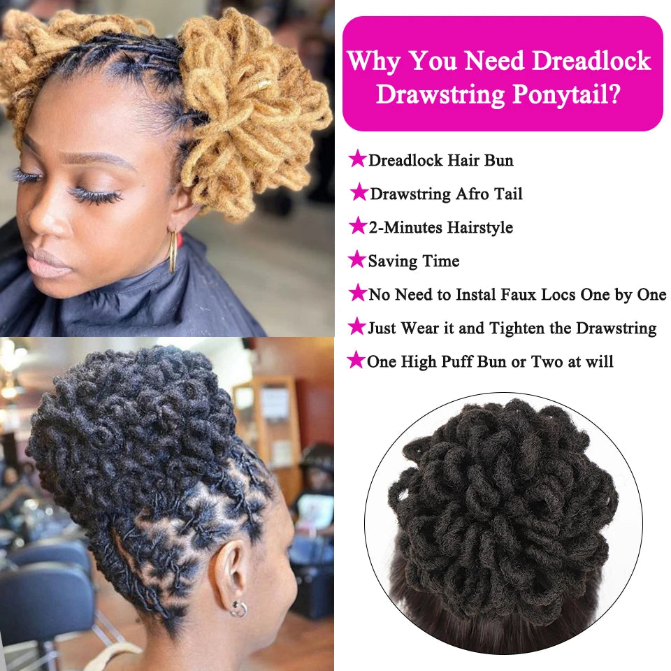 LUPU-Chignon synthétique afro bouffant, dreadlock, chignon de proximité, wstring, queue de cheval, faux locs, clip en queue de cheval, postiches pour femmes noires