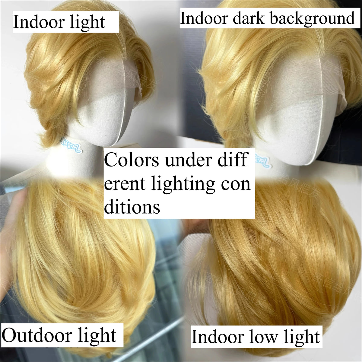 Perruque Lace Front Wig synthétique courte Blonde pour hommes, 13x4, cheveux de haute qualité, plusieurs couleurs disponibles