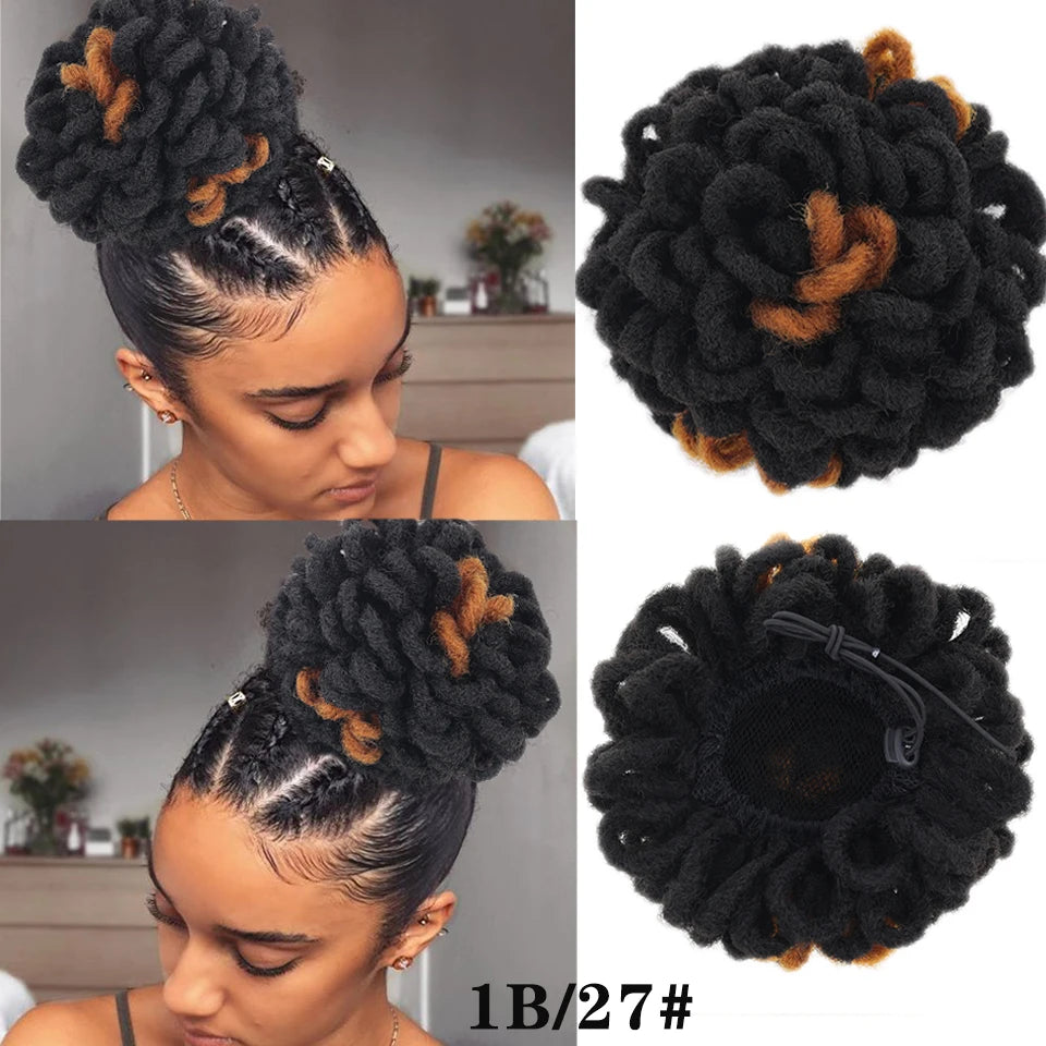 LUPU-Chignon synthétique afro bouffant, dreadlock, chignon de proximité, wstring, queue de cheval, faux locs, clip en queue de cheval, postiches pour femmes noires