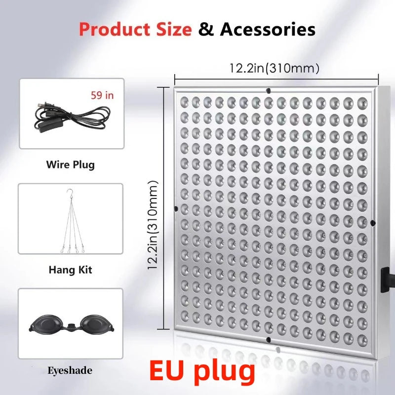 Lampe de luminothérapie LED rouge pour le visage, soin anti-âge de la peau, beauté, 225 LED, soulagement de la douleur corporelle, outils de physiothérapie