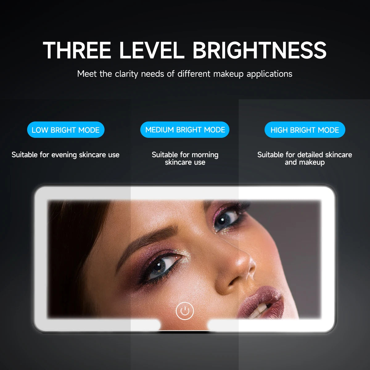 Miroir de maquillage LED HD pour voiture, pare-soleil suspendu, Ultra fin, Charge USB, miroir cosmétique Autom, écran tactile, lumière variable