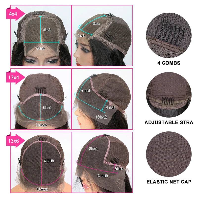 Perruques sans colle en cheveux humains Afro Kinky Curly avec bordures 4C, perruque frontale en dentelle 13x6, prête à porter, avec fermeture en dentelle HD 4x4 pour femmes, pré-épilée
