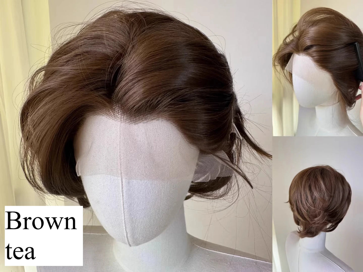 Perruque Lace Front Wig synthétique courte Blonde pour hommes, 13x4, cheveux de haute qualité, plusieurs couleurs disponibles