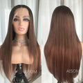 Perruque Lace Front Wig synthétique lisse à reflets blond platine, perruque Lace Frontal Wig 13x4 pouces pour femmes, perruque de couleur Blonde pré-épilée