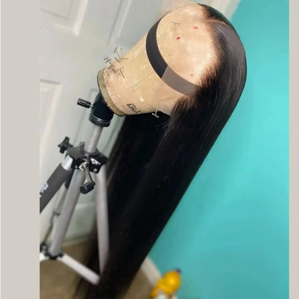 Perruques avant en dentelle 13*4, perruques droites avec perruques de cheveux synthétiques de haute qualité et bonne Texture