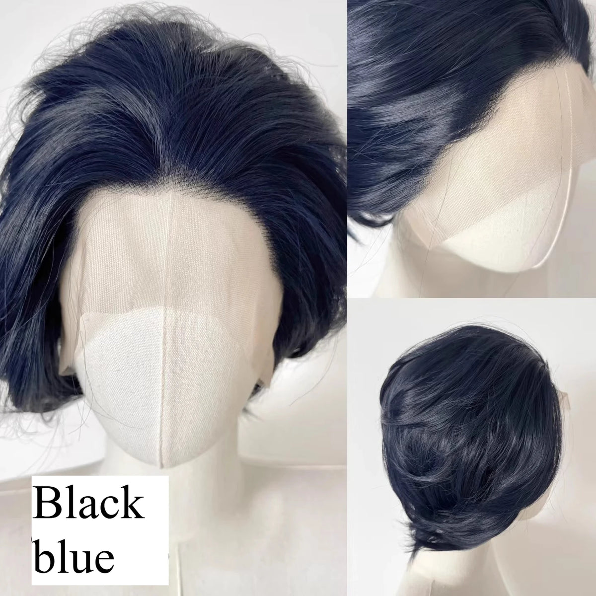 Perruque Lace Front Wig synthétique courte Blonde pour hommes, 13x4, cheveux de haute qualité, plusieurs couleurs disponibles