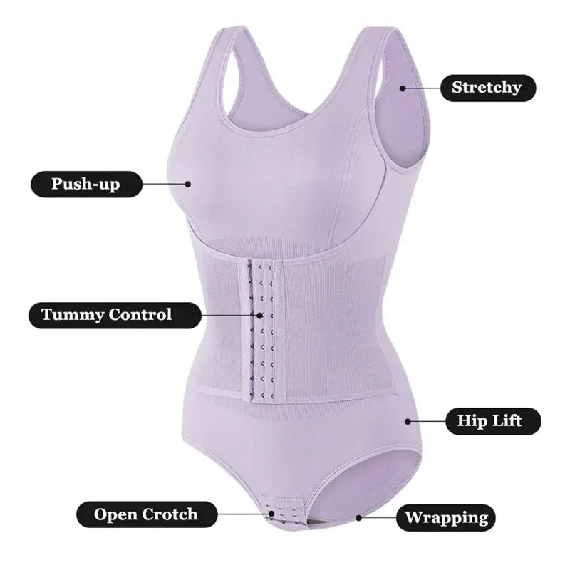 Nouveau Body Sculptant Gainant pour Femme avec Fermeture Éclair, Ceinture Amincissante et Corset Effet Ventre Plat