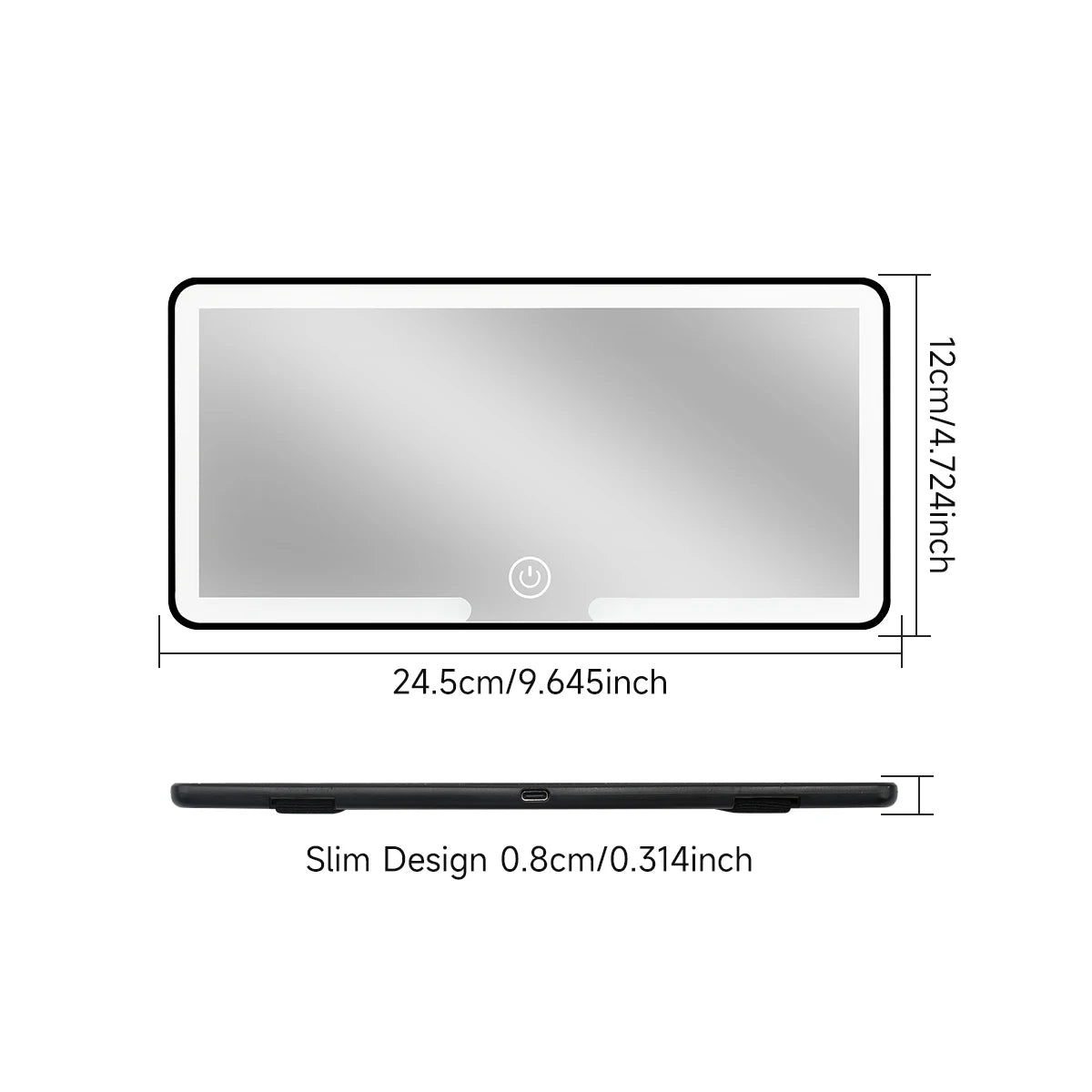 Miroir de maquillage LED HD pour voiture, pare-soleil suspendu, Ultra fin, Charge USB, miroir cosmétique Autom, écran tactile, lumière variable