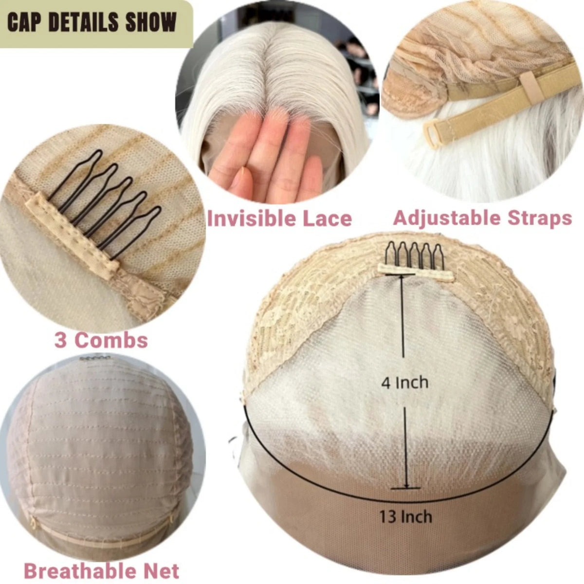 Perruque Lace Front Wig Synthétique Bouclée Naturelle pour Femme, Cheveux Longs et Ondulés, Blond Platine, Partie Libre, At Wave, 13tage, 03/Party Cosplay