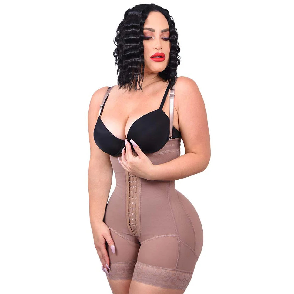 Faja Colombianas Shapewear pour femmes contrôle du ventre corps Shaper bout à bout cuisse minceur grande taille avec fermeture éclair entrejambe sous-vêtements