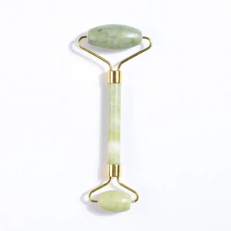Ensemble de rouleaux de jade naturel et Gua Sha, massager facial artisanal en jade véritable pour le soin du visage, du cou et des yeux, 1/2 pièces