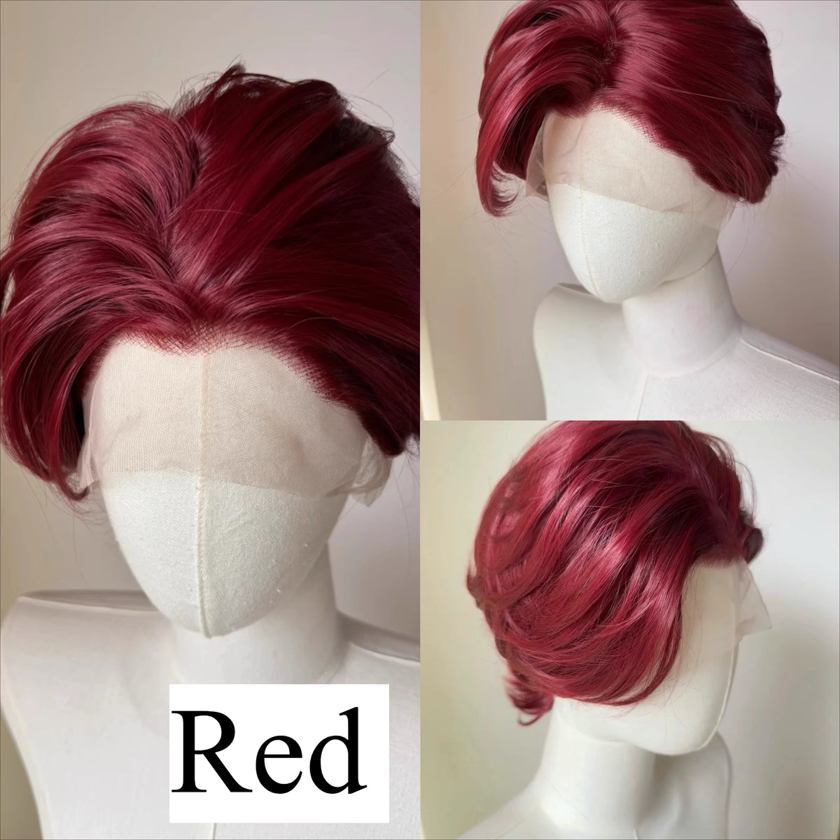 Perruque Lace Front Wig synthétique courte Blonde pour hommes, 13x4, cheveux de haute qualité, plusieurs couleurs disponibles