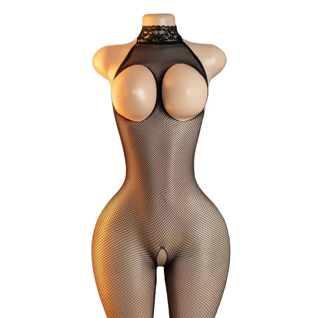 Body sans entrejambe Transparent pour le sexe, combinaison audacieuse, soutien-gorge ouvert, Costumes érotiques, Lingerie Sexy en résille