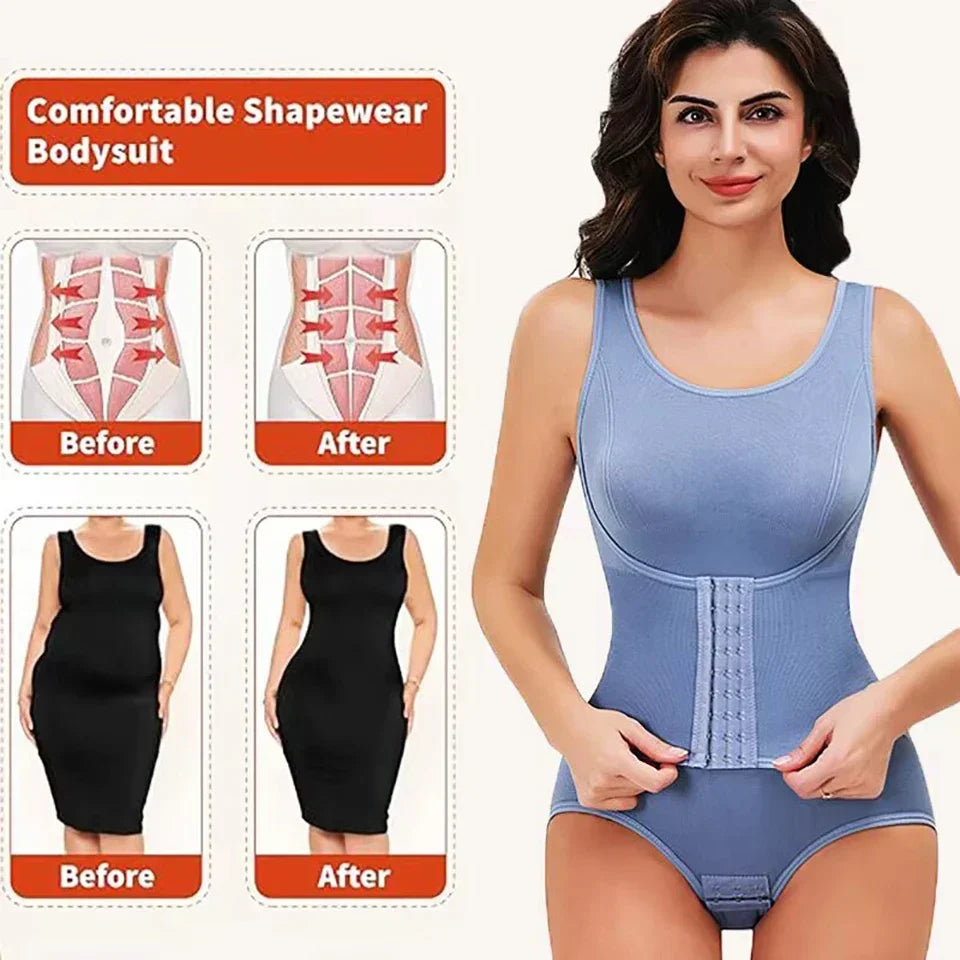 Nouveau Body Sculptant Amincissant pour Femme avec Fermeture Éclair et Ceinture, Effet Ventre Plat, Fajas, Gaine Amincissante, Corset Minceur, Hauts Corset