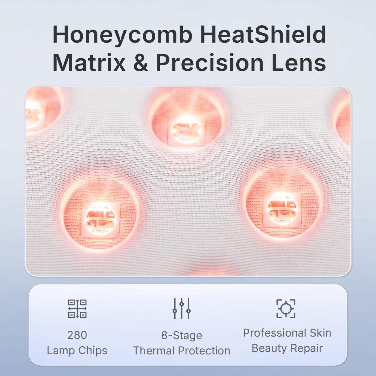 Masque Lumineux Hello Face M500S - Thérapie par Lumière Rouge 4 Modes, 280 LEDs, Batterie 3000mAh, Soin Anti-rides et Acné à Domicile