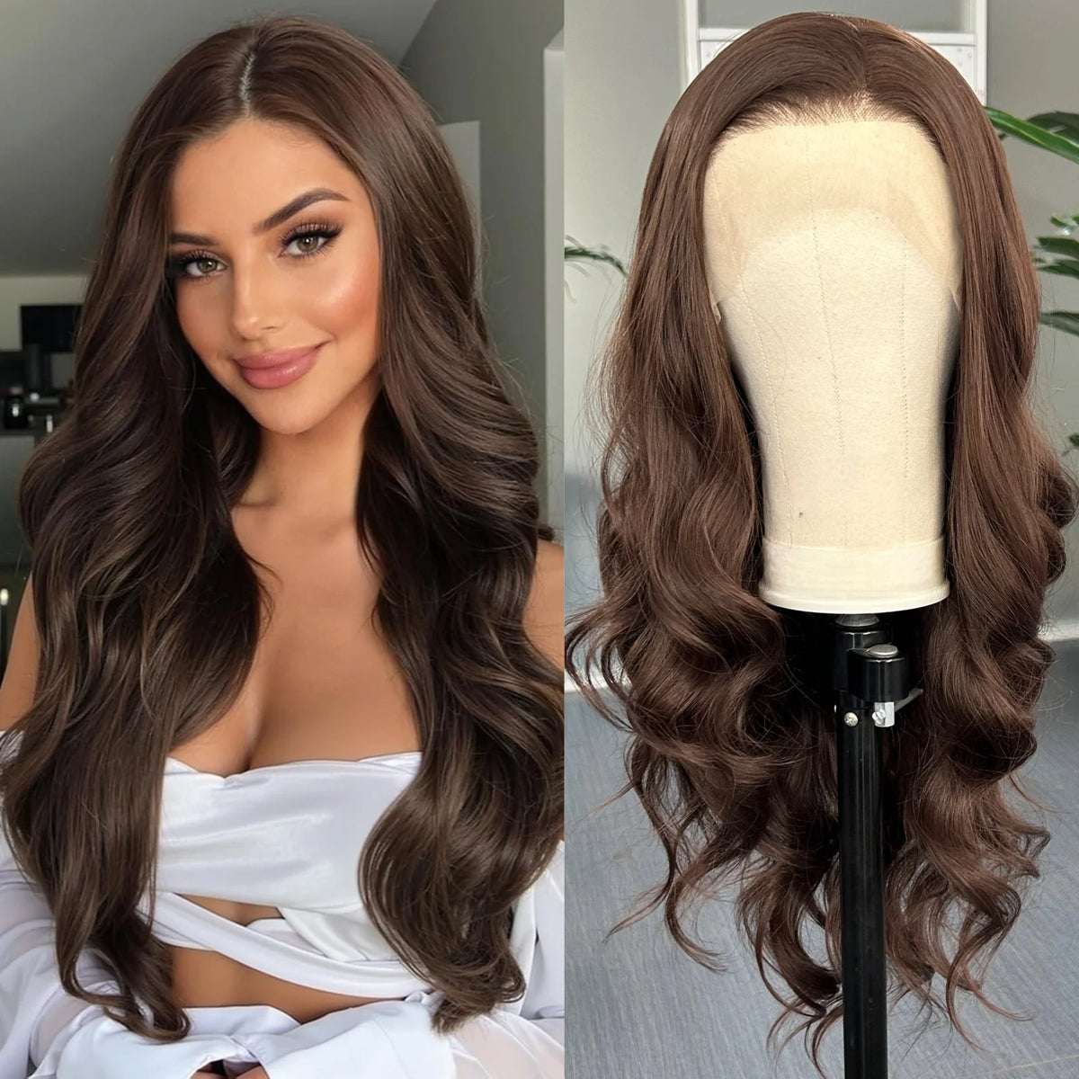 Perruque Lace Front Wig Synthétique Bouclée Naturelle pour Femme, Cheveux Longs et Ondulés, Blond Platine, Partie Libre, At Wave, 13tage, 03/Party Cosplay