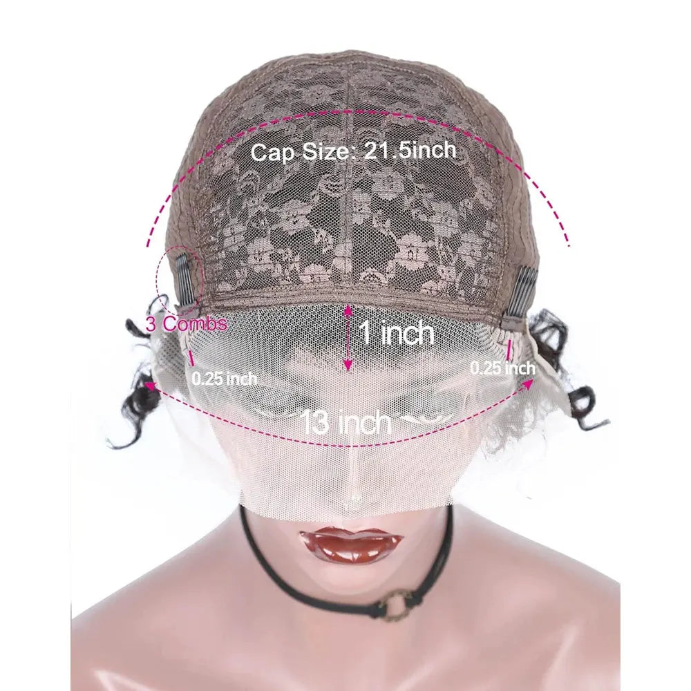 Perruque de cheveux humains avant de dentelle bouclée courte pour les femmes perruque de lutin courte bouclée cheveux humains 13x1 perruques de cheveux humains bouclés pour les femmes noires