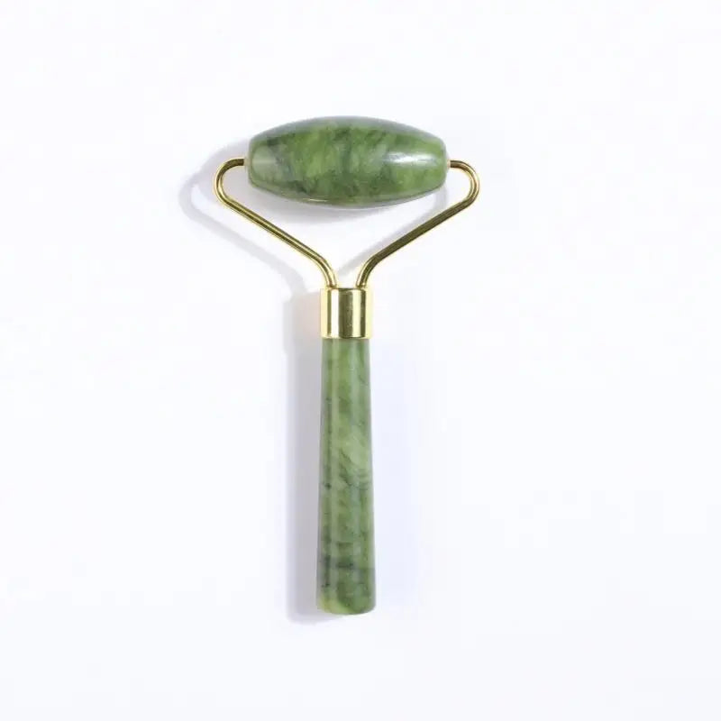Ensemble de rouleaux de jade naturel et Gua Sha, massager facial artisanal en jade véritable pour le soin du visage, du cou et des yeux, 1/2 pièces