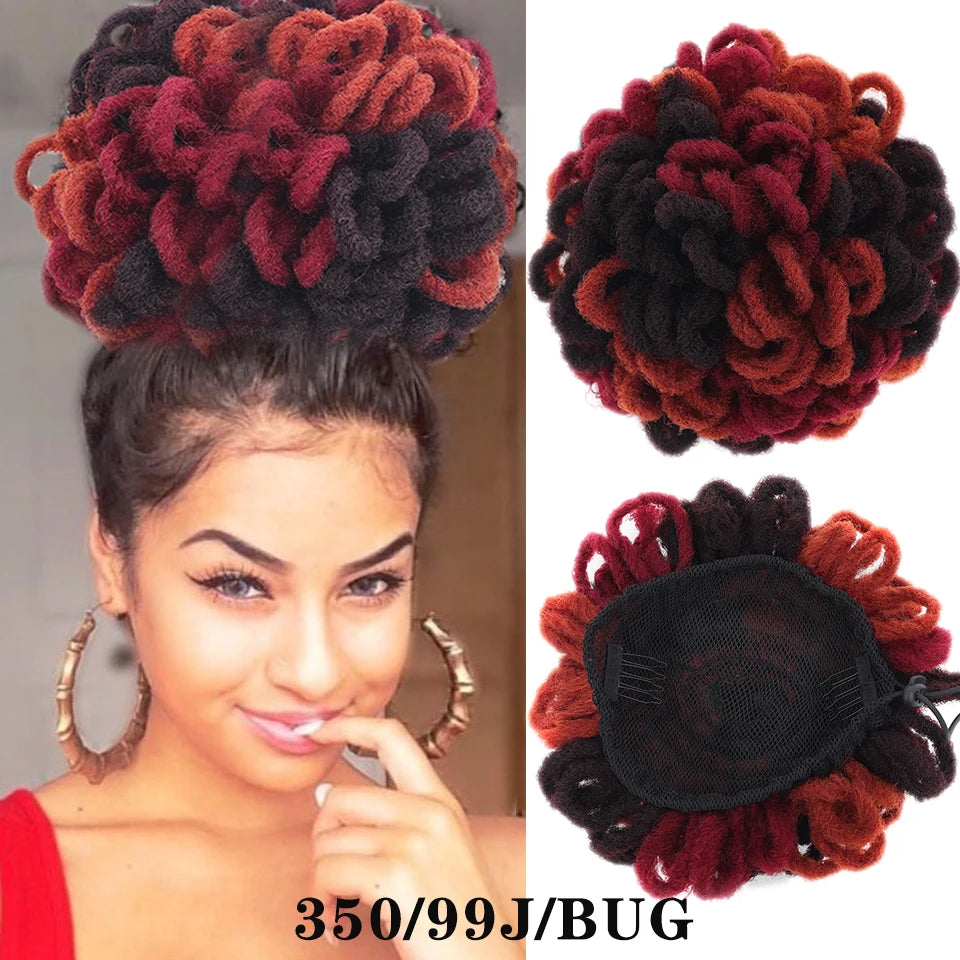 LUPU-Chignon synthétique afro bouffant, dreadlock, chignon de proximité, wstring, queue de cheval, faux locs, clip en queue de cheval, postiches pour femmes noires