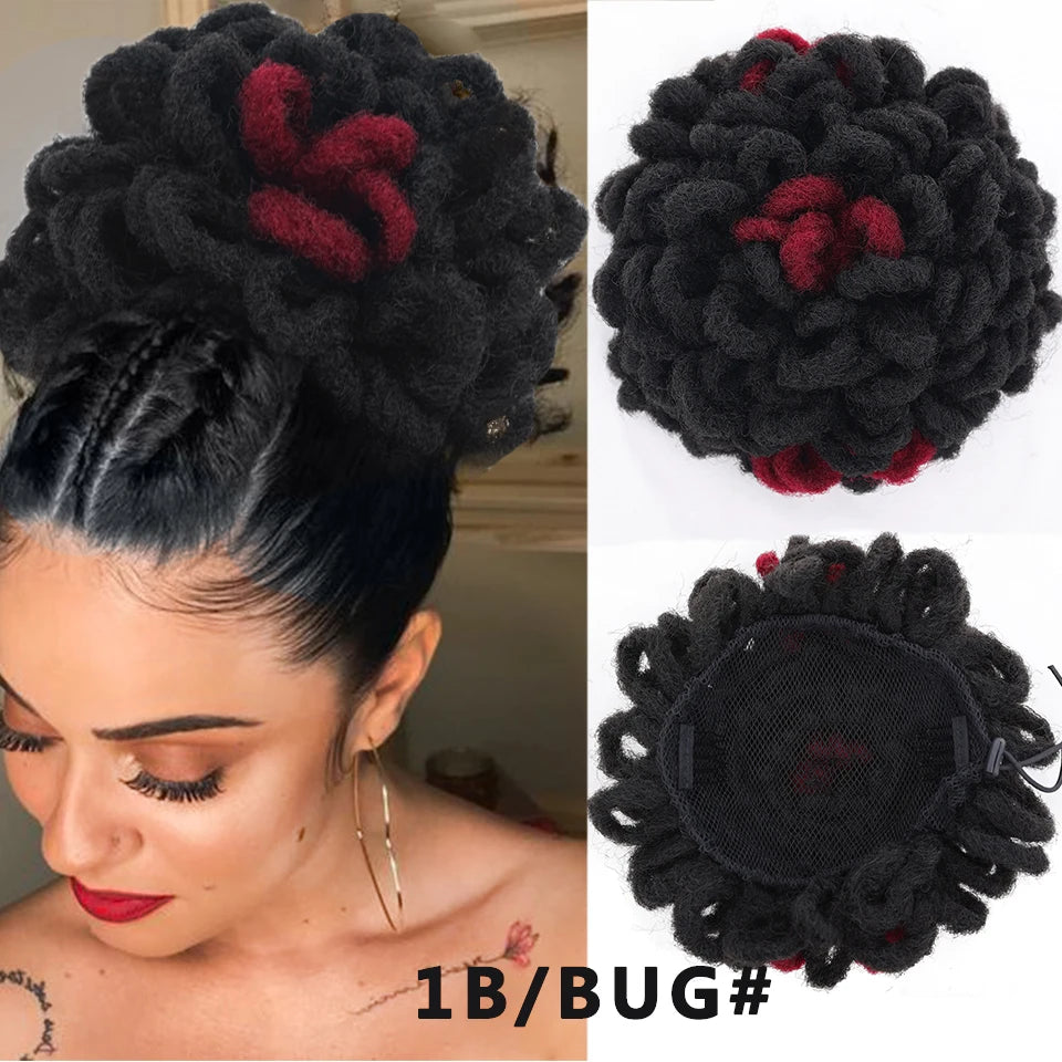 LUPU-Chignon synthétique afro bouffant, dreadlock, chignon de proximité, wstring, queue de cheval, faux locs, clip en queue de cheval, postiches pour femmes noires