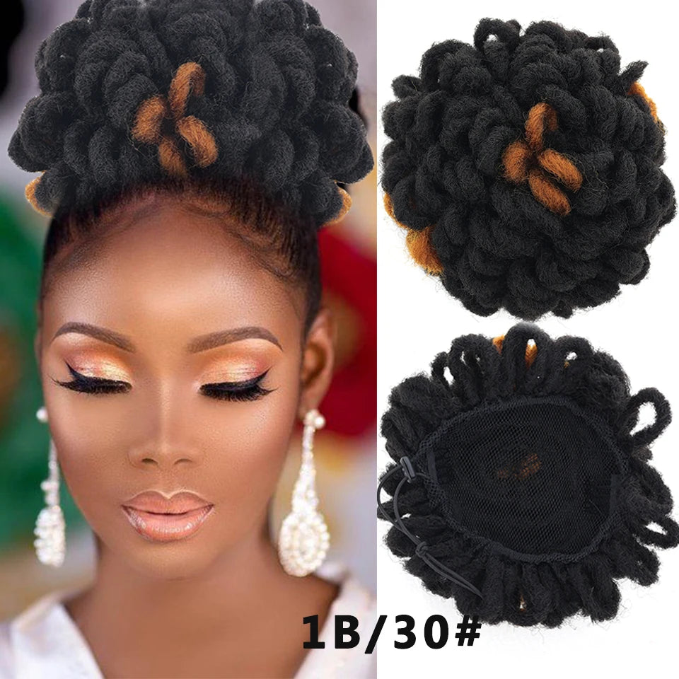 LUPU-Chignon synthétique afro bouffant, dreadlock, chignon de proximité, wstring, queue de cheval, faux locs, clip en queue de cheval, postiches pour femmes noires