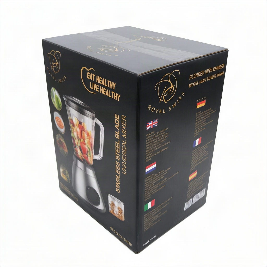 Mixeur Blender Multifonction avec Bol en Verre et Moulin, Blender Puissant pour Smoothies, Soupes et Sauces