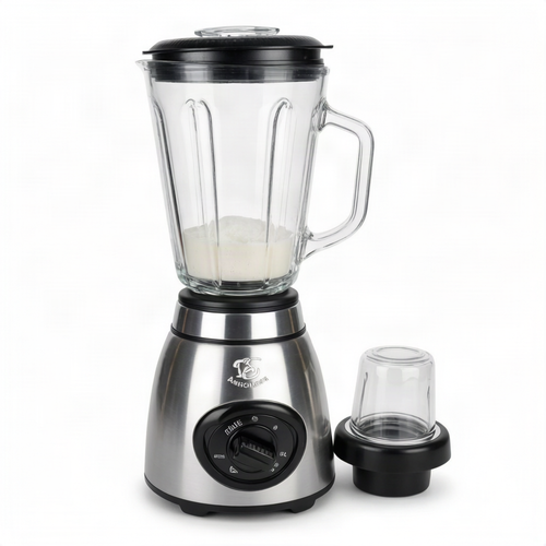 Mixeur Blender Multifonction avec Bol en Verre et Moulin, Blender Puissant pour Smoothies, Soupes et Sauces