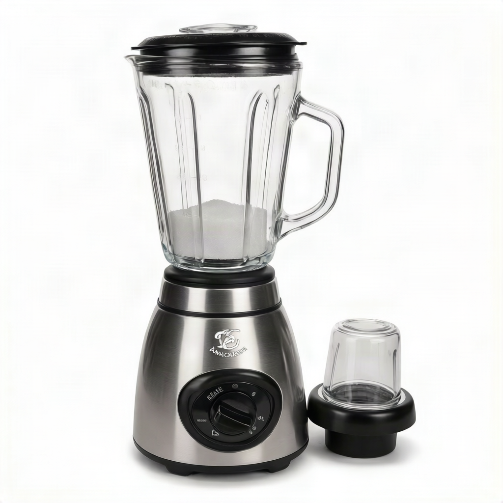 Mixeur Blender Multifonction avec Bol en Verre et Moulin, Blender Puissant pour Smoothies, Soupes et Sauces