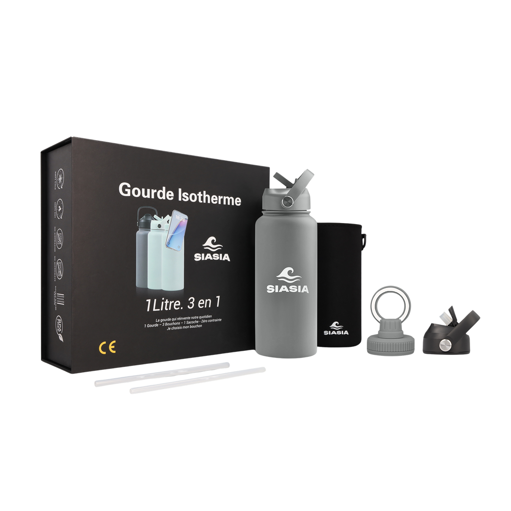 Siasia coffret Gourde Isotherme 1 Litre