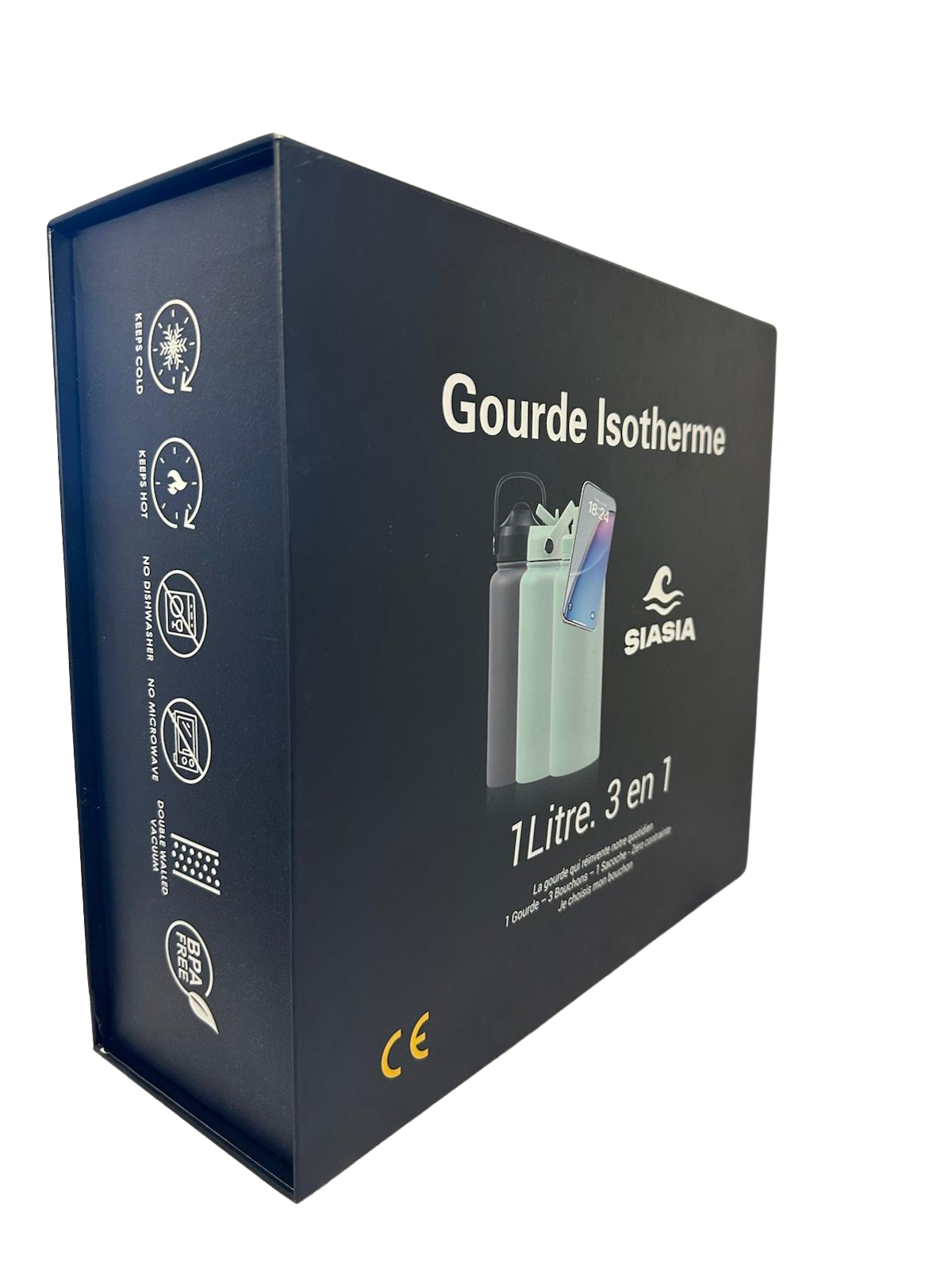 Siasia coffret Gourde Isotherme 1 Litre
