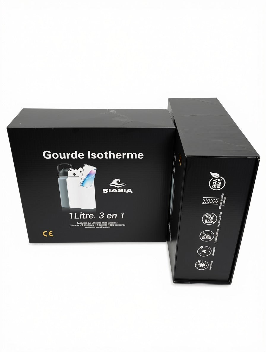 Siasia coffret Gourde Isotherme 1 Litre